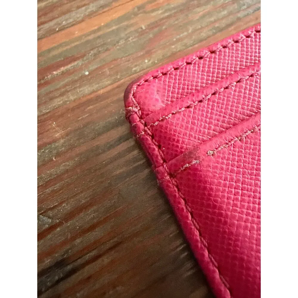 TORY BURCH Slim Red Leather Credit Card Wallet